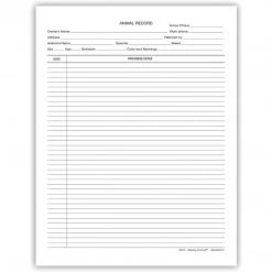 Medical Arts Press® Veterinary Animal Record Progress Notes, Narrow Ruled
