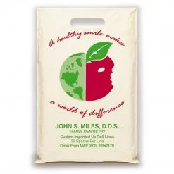 Medical Arts Press® Dental Personalized Recycled Supply Bags; 9 X 13", Healthy Smile, 100 Bags, (681741)