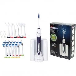 Pursonic® S452BS Dual Handle Sonic Toothbrush With UV Sanitizer, Black/Silver (S452BS)