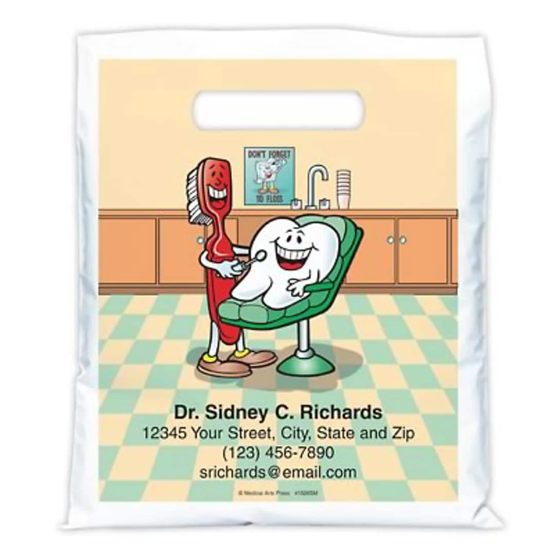 Medical Arts Press® Dental Personalized Full Color Bags; 7-1/2x9", Friendly, 100 Bags, (41526) 3 Medical Arts Press® Dental Personalized Full Color Bags; 7-1/2x9", Friendly, 100 Bags, (41526)