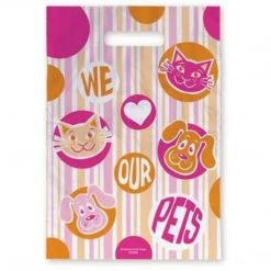 Medical Arts Press® Veterinary Scatter Print Bags; 9 X 13", Pink And Orange Pets, 100 Bags, (30568)