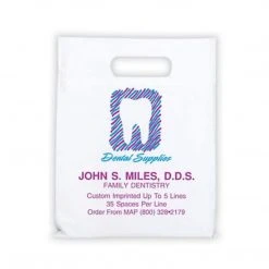 Medical Arts Press® Dental Personalized Small 2-Color Supply Bags; 9 X 13", Dental Supplies Large Tooth, 100 Bags, (63284)