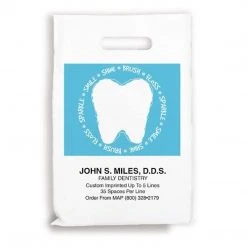 Medical Arts Press® Dental Personalized 1-Color Supply Bags; 9 X 13", Words Around Tooth, 100 Bags, (668971)