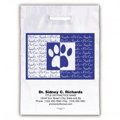 Medical Arts Press® Veterinary Personalized 2-Color Jumbo Supply Bags; 12 X 16", Paw Print, Pet Care Supplies, 100 Bags, (56749)