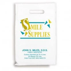 Medical Arts Press® Dental Personalized Large 2-Color Supply Bags; 9 X 13", Smile Supplies In Gold, 100 Bags, (634101)
