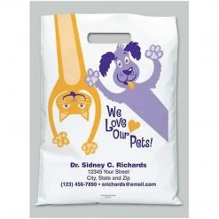 Medical Arts Press®Veterinary Personalized 2-Color Jumbo Supply Bags; 12x16"; We Love Our Pets, 100 Bags, (24933)