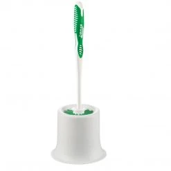 Libman Round Bowl Brush & Open Caddy 15"L Polypropylene, Green & White, 4/CT
