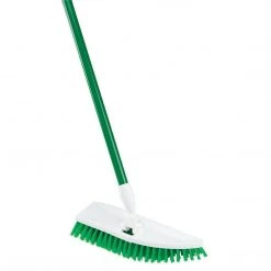 Libman No Knees Floor Scrub, Steel Handle, 11", Green & White, 4 Pack