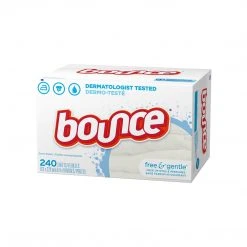 Bounce Free & Gentle Unscented Fabric Softener Dryer Sheets For Sensitive Skin, 240 Count (24684)