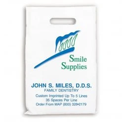 Medical Arts Press® Dental Personalized Large 2-Color Supply Bags; 9 X 13", Smile Supplies/Toothbrush, 100 Bags, (656111)