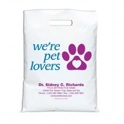Medical Arts Press® Veterinary Personalized 2-Color Jumbo Supply Bags; 12 X 16", Paw/Heart, We're Pet Lovers, 100 Bags, (56755)