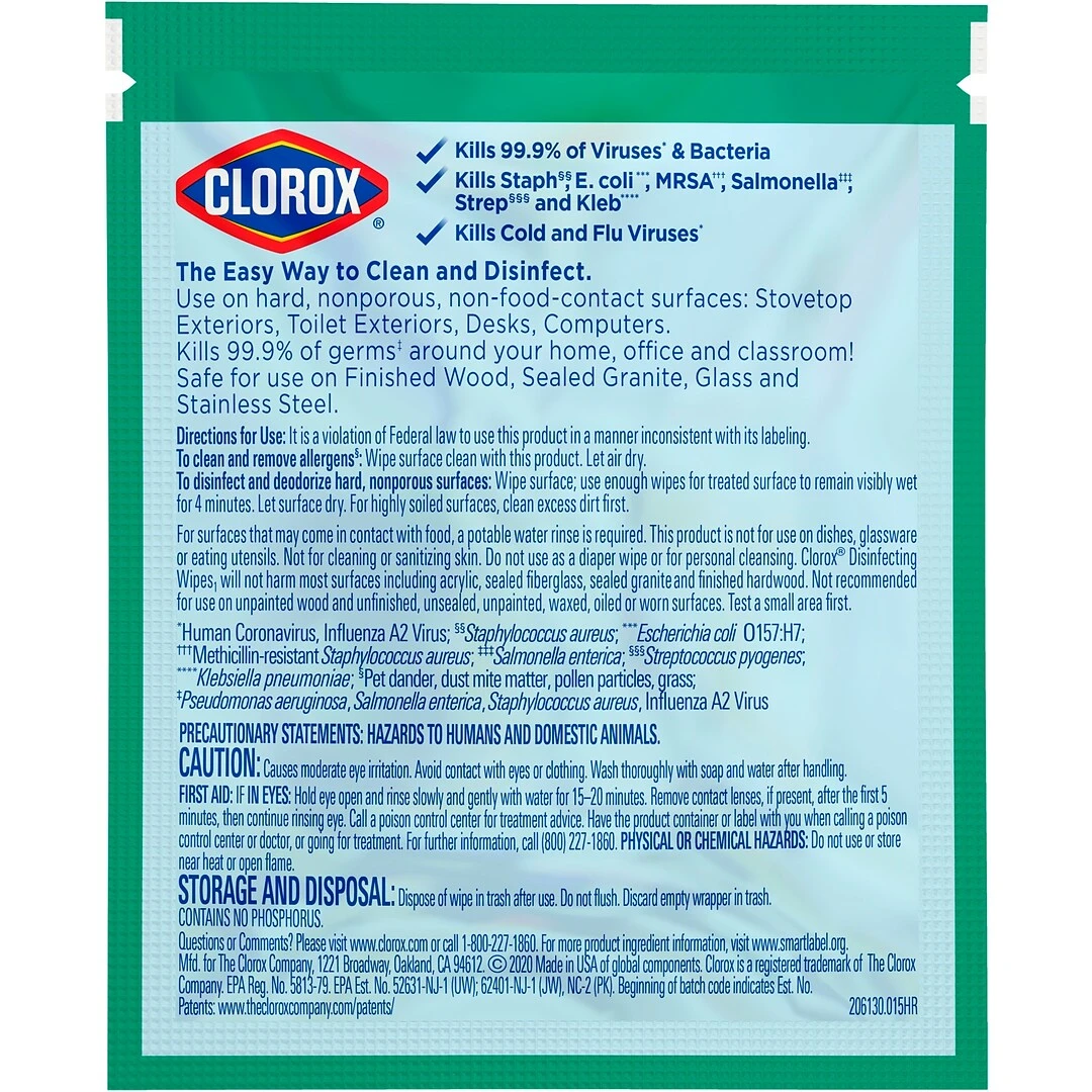 Clorox® Disinfecting Wipes, Bleach Free Cleaning Wipes, Fresh, 1 Count (Pack Of 900) (60048) 10 Clorox® Disinfecting Wipes, Bleach Free Cleaning Wipes, Fresh, 1 Count (Pack Of 900) (60048) - Image 8