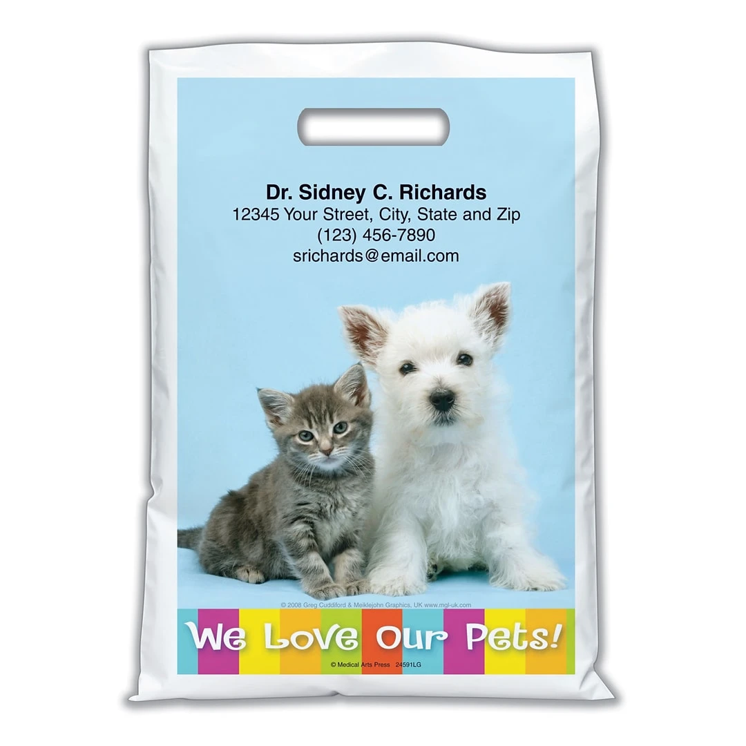 Medical Arts Press® Veterinary Personalized Full-Color Bags; 9x13", Cuddiford Pets, 100 Bags, (24591) 3 Medical Arts Press® Veterinary Personalized Full-Color Bags; 9x13", Cuddiford Pets, 100 Bags, (24591)