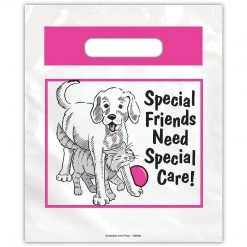 Medical Arts Press® Vet Non-Personalized 2-Clr Small Supply Bags; 7-1/2x9", Special Friends Need Special Care, 100 Bags, (36900)