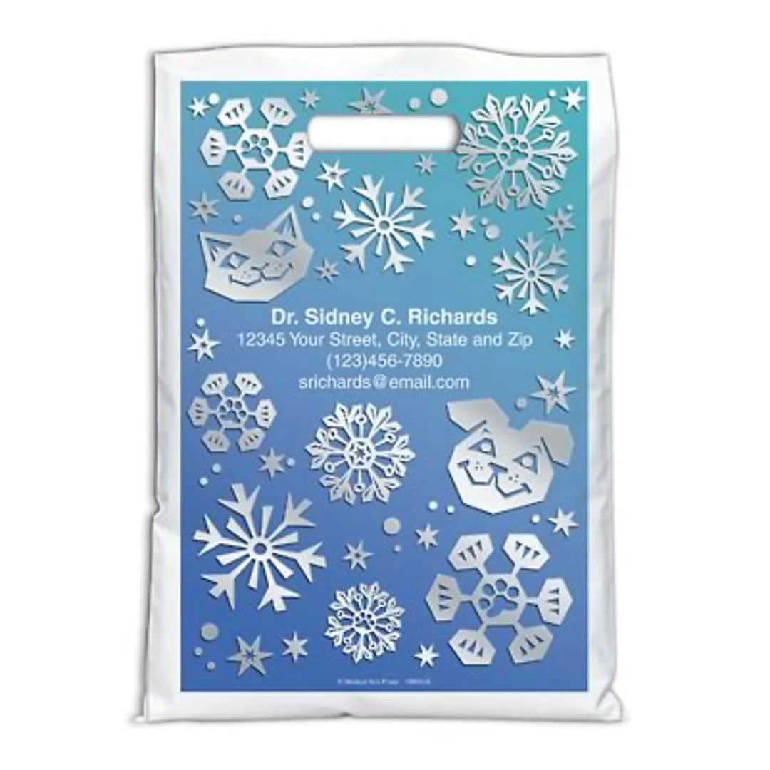 Medical Arts Press® Seasonal Personalized Full-Color Bags; 9x13", Pet Snowflakes, 100 Bags, (19966) 3 Medical Arts Press® Seasonal Personalized Full-Color Bags; 9x13", Pet Snowflakes, 100 Bags, (19966)